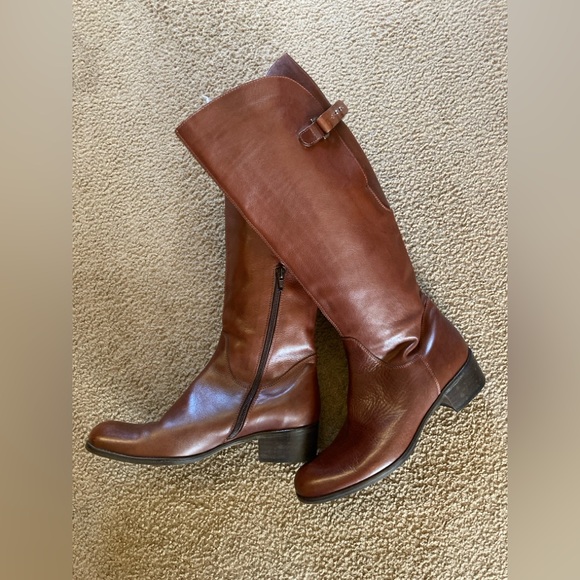 Sesto Meucci Women's Shoes Brown Leather Zip Up Knee High Fashion Boots Size 8.5 - Picture 2 of 16